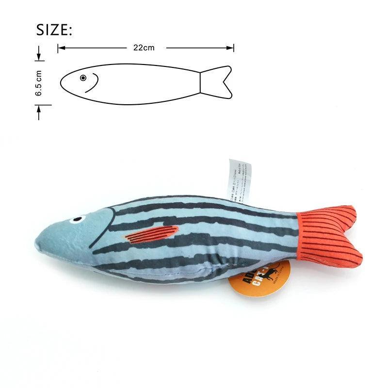 Purrfect Catch Catnip Fish Cat Toy Cat Toys KittyNook Cat Company Light Blue and Orange Fish