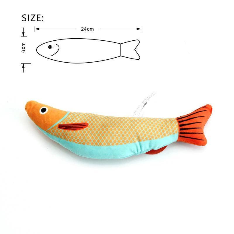 Purrfect Catch Catnip Fish Cat Toy Cat Toys KittyNook Cat Company Orange and Teal Fish