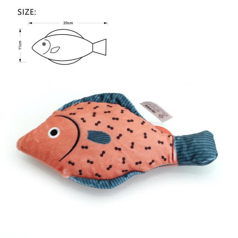 Purrfect Catch Catnip Fish Cat Toy Cat Toys KittyNook Cat Company Orange and Blue Flat Fish