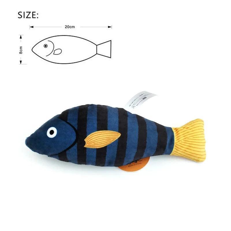 Purrfect Catch Catnip Fish Cat Toy Cat Toys KittyNook Cat Company Blue and Yellow Flat Fish