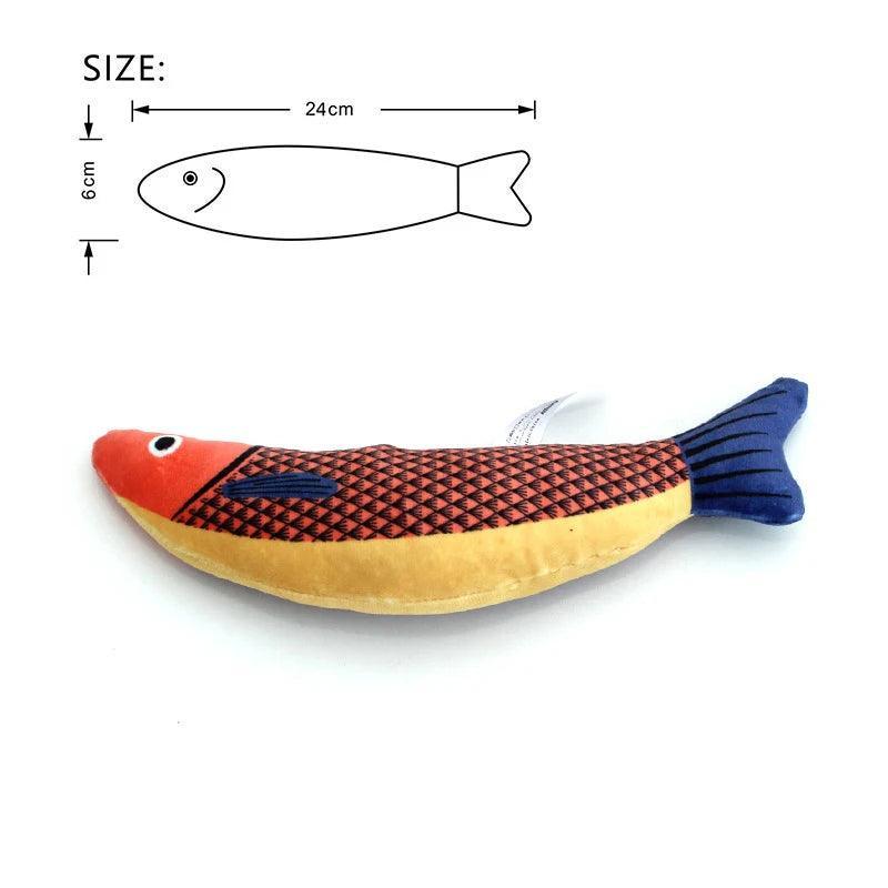 Purrfect Catch Catnip Fish Cat Toy Cat Toys KittyNook Cat Company Blue and Orange Fish