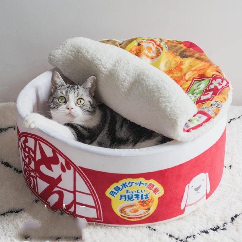 Ramen Noodles Pet Bed Cat Beds KittyNook S Red