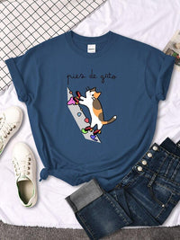 Thumbnail for Rock Climbing Cat Graphic Tee Shirts & Tops KittyNook Cat Company
