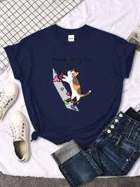 Thumbnail for Rock Climbing Cat Graphic Tee Shirts & Tops KittyNook Cat Company