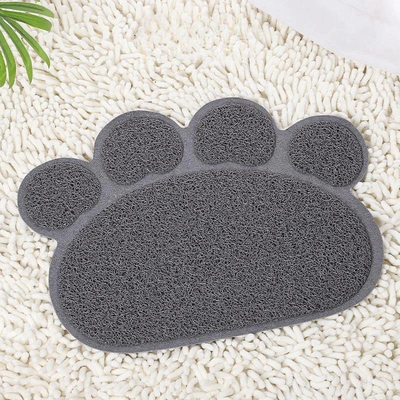 Scatter Trap Paw Shaped Cat Litter Mat Cat Litter Box Mats KittyNook Gray Paw