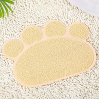 Thumbnail for Scatter Trap Paw Shaped Cat Litter Mat Cat Litter Box Mats KittyNook Beige Paw