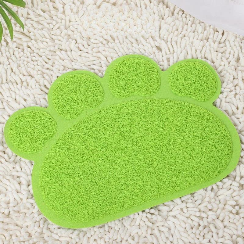 Scatter Trap Paw Shaped Cat Litter Mat Cat Litter Box Mats KittyNook Green Paw
