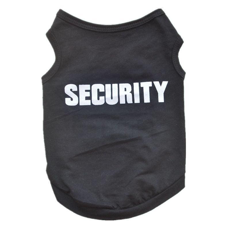 Security Cat Costume Cat Apparel KittyNook Cat Company Black - No Sleeves XS