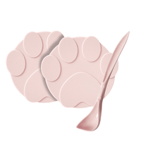 Thumbnail for Silicone Lid Cover for Canned Food Cat Supplies KittyNook Cat Company Two Lids One Spoon - Pink