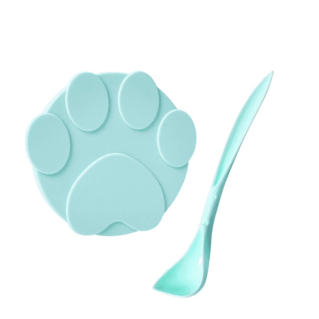 Silicone Lid Cover for Canned Food Cat Supplies KittyNook Cat Company Lid and Spoon - Mint