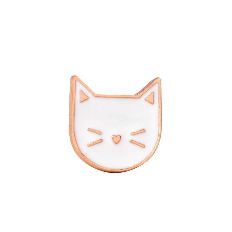 So Kawaii! Cartoon Enamel Cat Pins Apparel & Accessories KittyNook White Cat Head