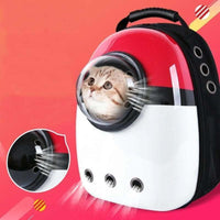 Thumbnail for Space Capsule Traveling Backpack Pet Carriers & Crates KittyNook Red and White