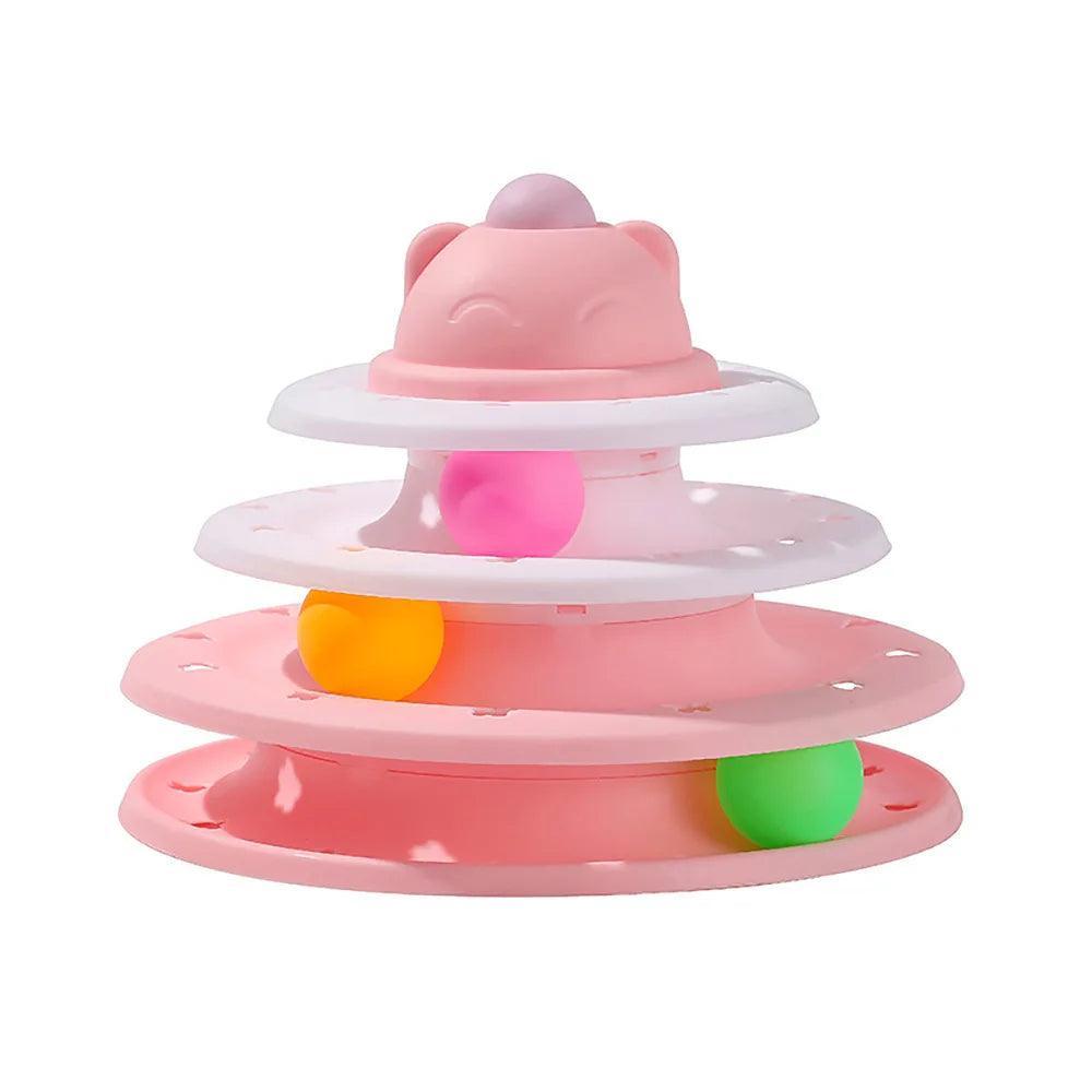 Triple Threat Tower Tracks Cat Toys KittyNook Pink