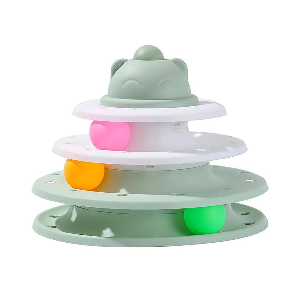 Triple Threat Tower Tracks Cat Toys KittyNook Sage