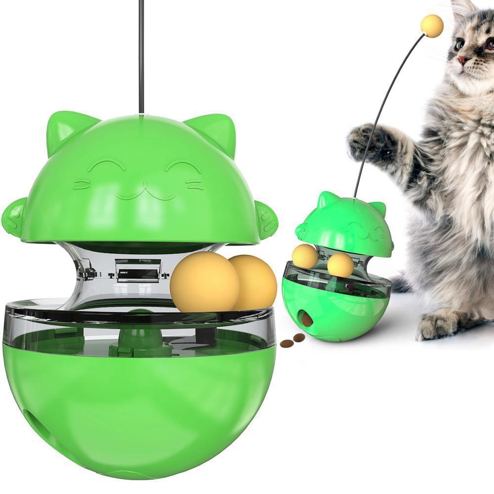 Tumbling Top Slow Feeder Toy Cat Toys KittyNook Green