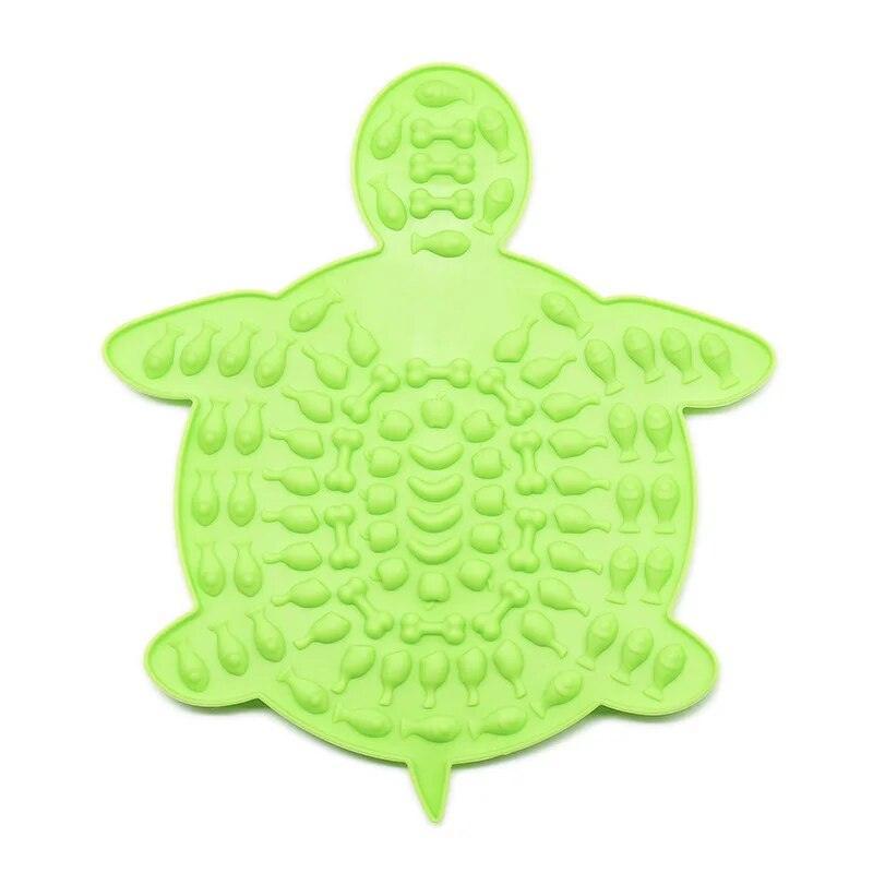 Turtle Treats Silicone Lick Mat Pet Bowls, Feeders & Waterers KittyNook Cat Company Green