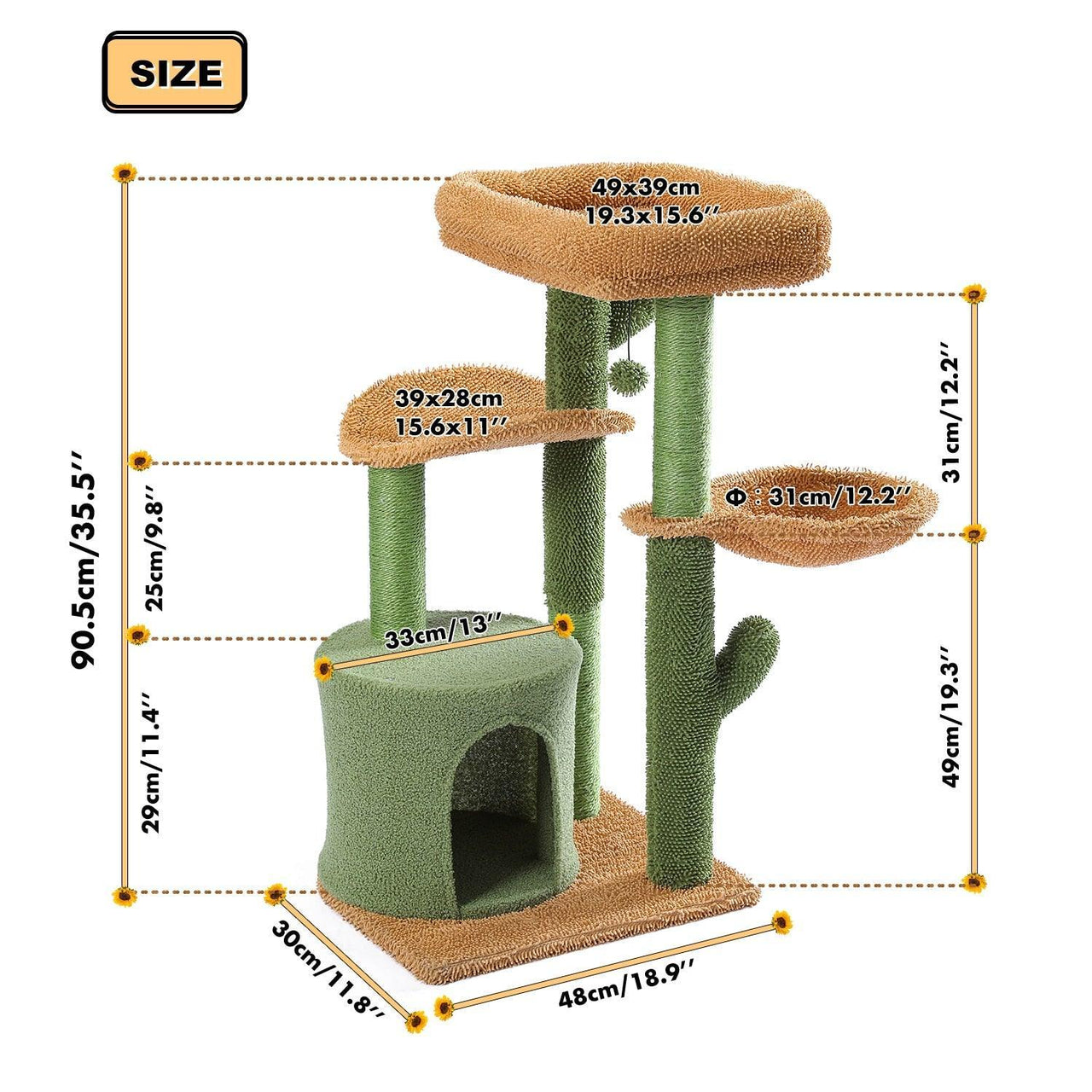 Urban Jungle Cactus Cat Tree Cat Furniture KittyNook Cat Company