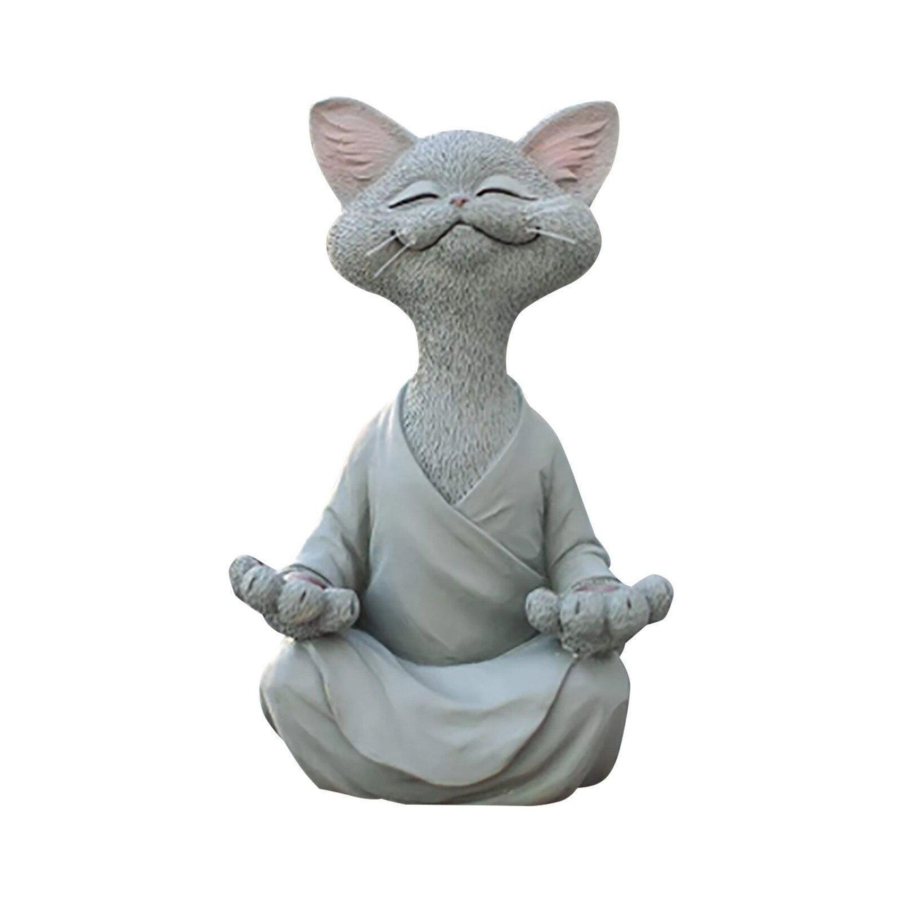 Whimsical Buddha Cat Figurine Sculptures & Statues KittyNook Cat Company Grey