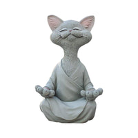 Thumbnail for Whimsical Buddha Cat Figurine Sculptures & Statues KittyNook Cat Company Grey