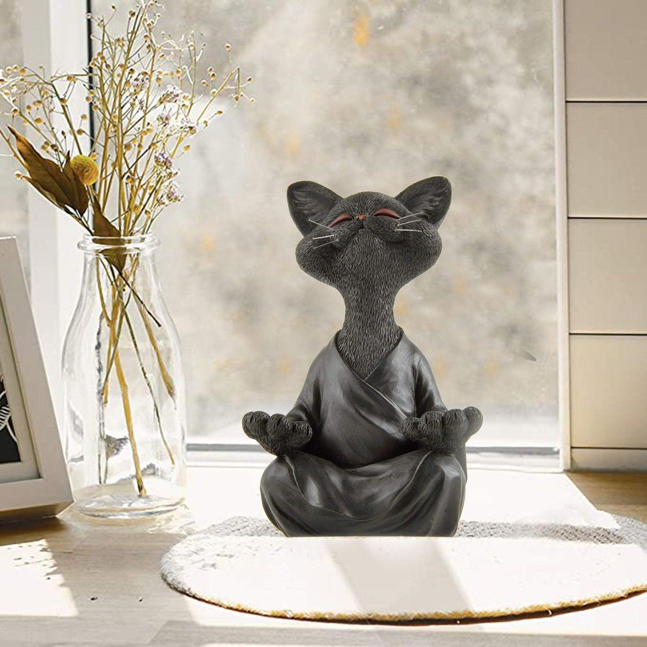 Whimsical Buddha Cat Figurine Sculptures & Statues KittyNook Cat Company