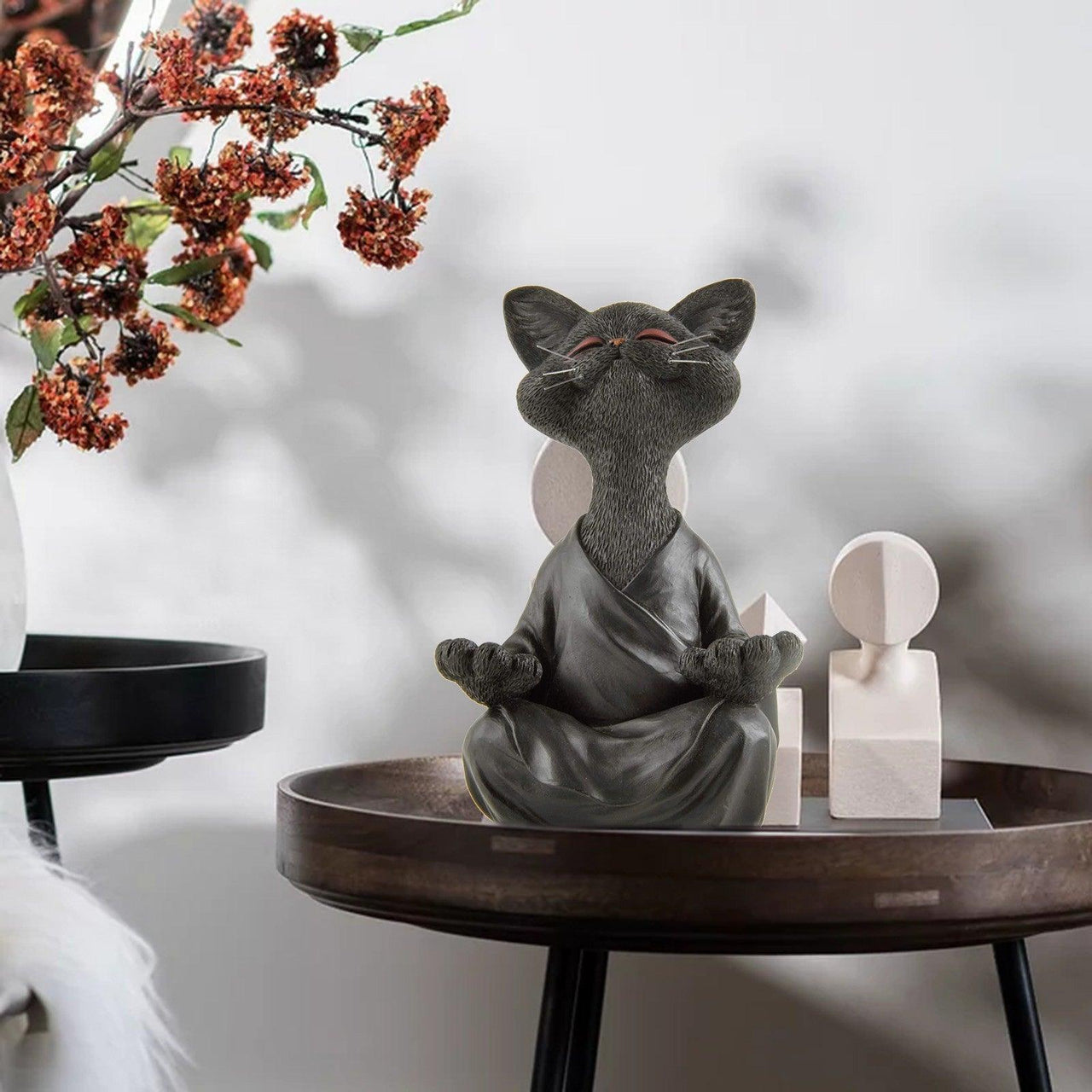 Whimsical Buddha Cat Figurine Sculptures & Statues KittyNook Cat Company