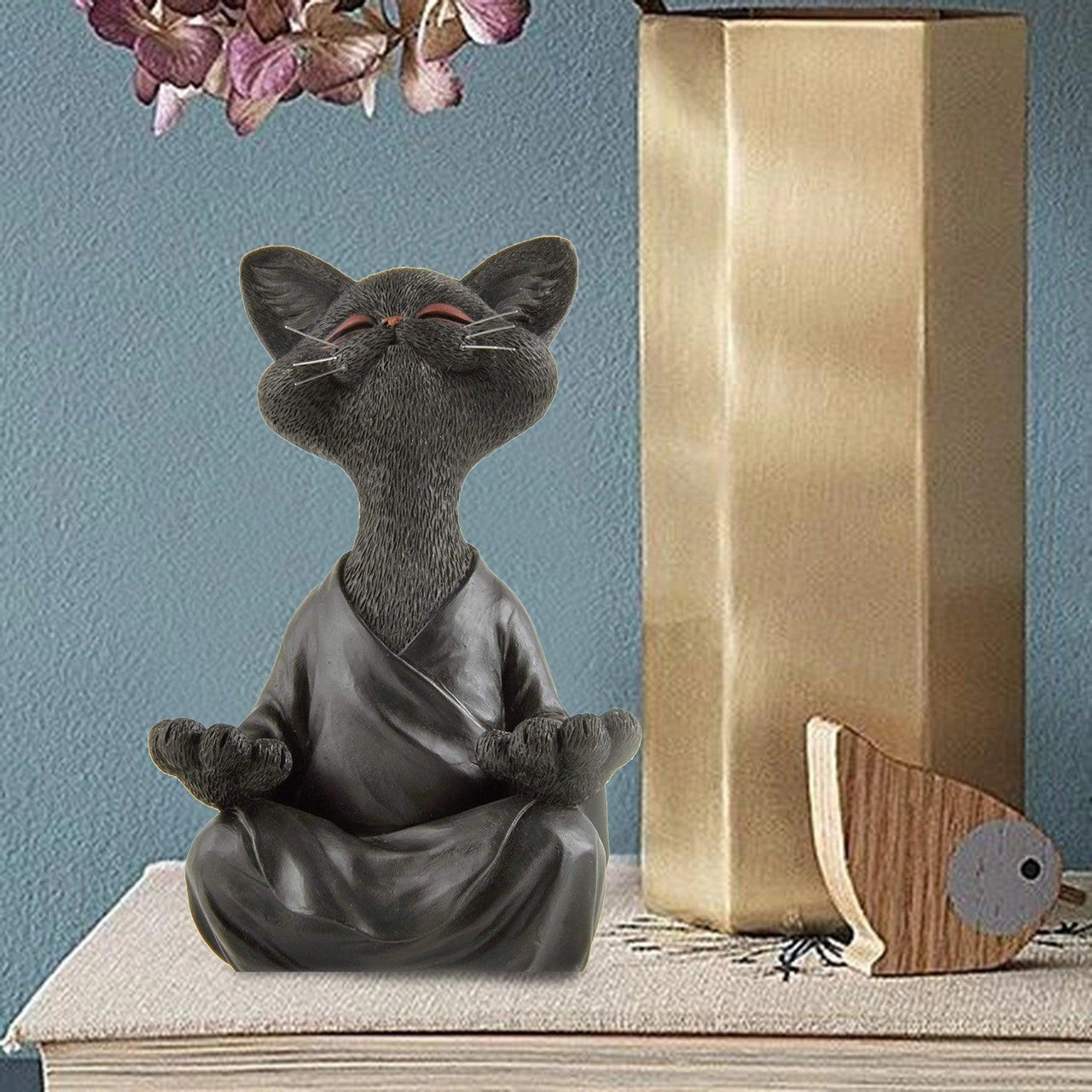 Whimsical Buddha Cat Figurine Sculptures & Statues KittyNook Cat Company