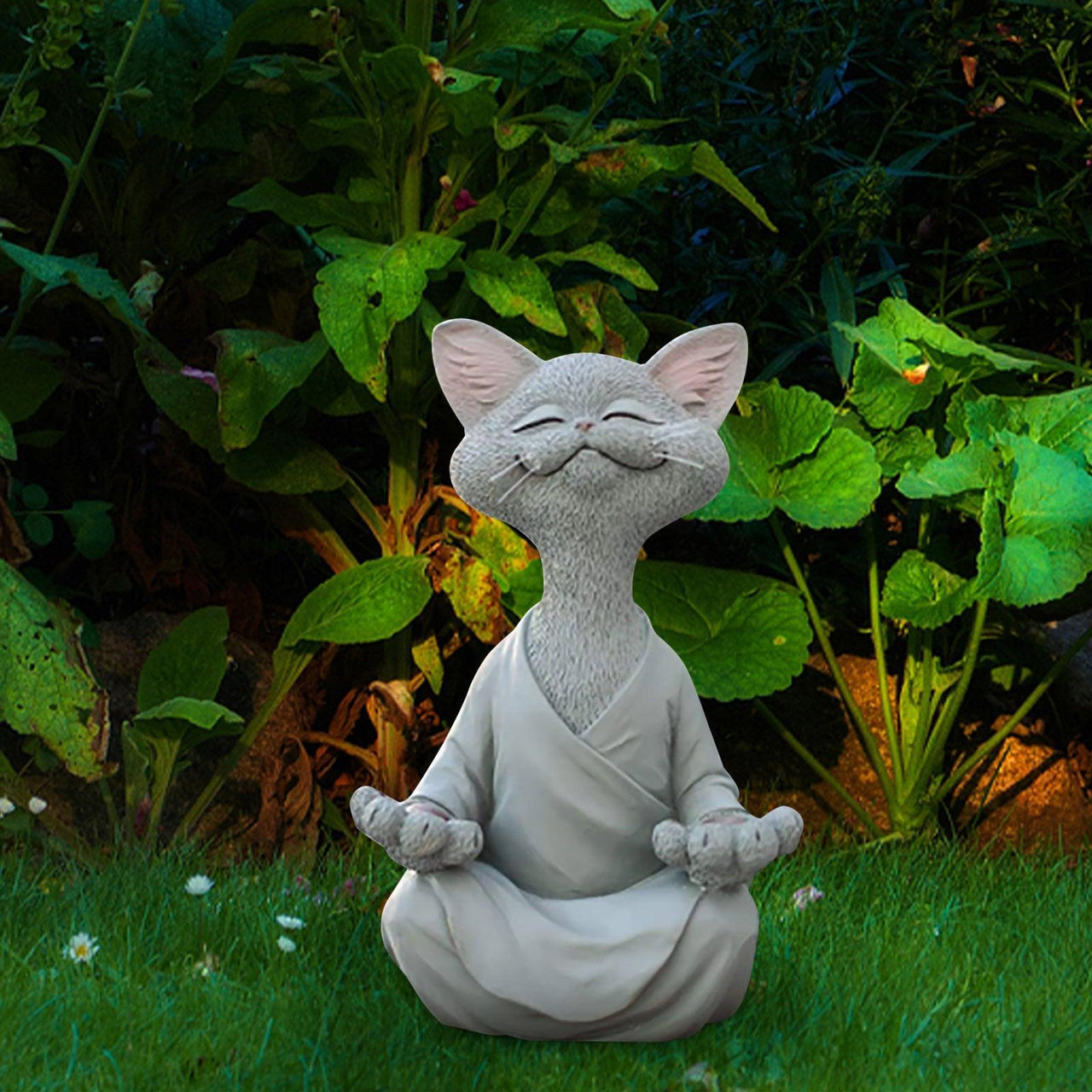Whimsical Buddha Cat Figurine Sculptures & Statues KittyNook Cat Company