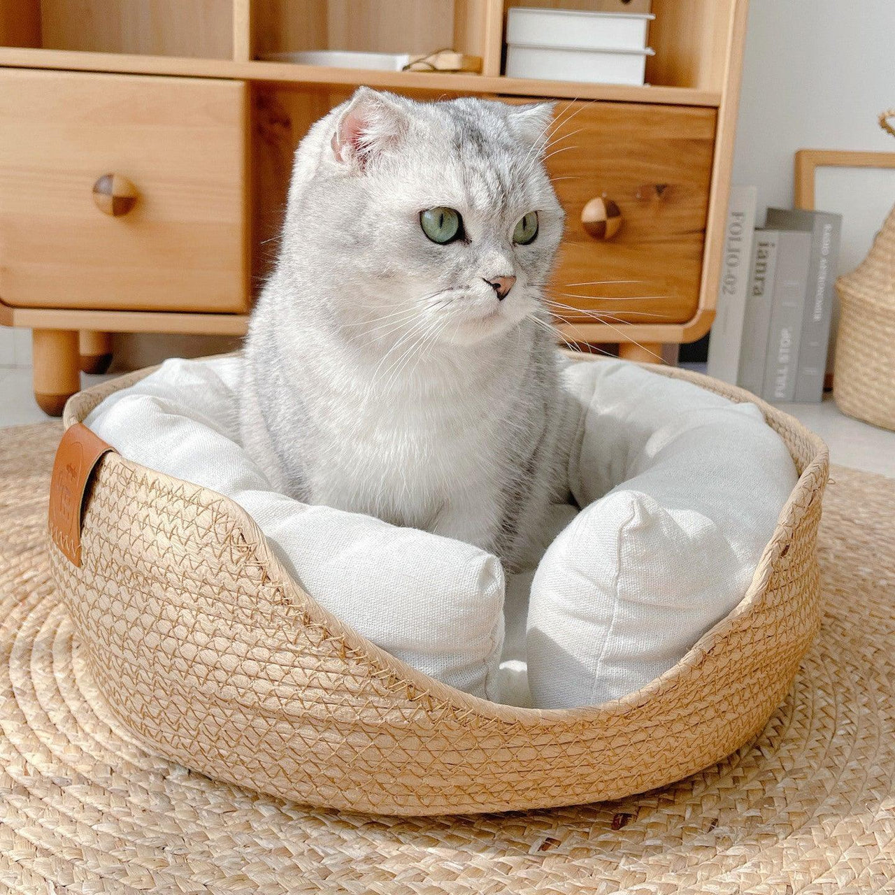 Woven Bamboo Cat Bed Cat Beds KittyNook Cat Company