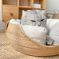 Thumbnail for Woven Bamboo Cat Bed Cat Beds KittyNook Cat Company