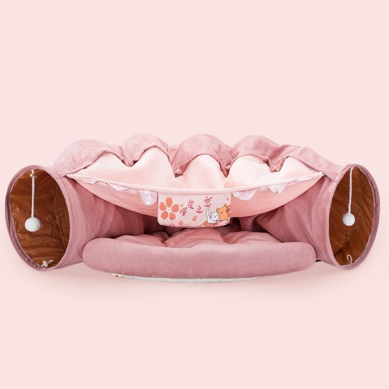 Zoom-Cat! Interactive Tunnel Bed Cat Toys KittyNook Pink Zoom-Cat!