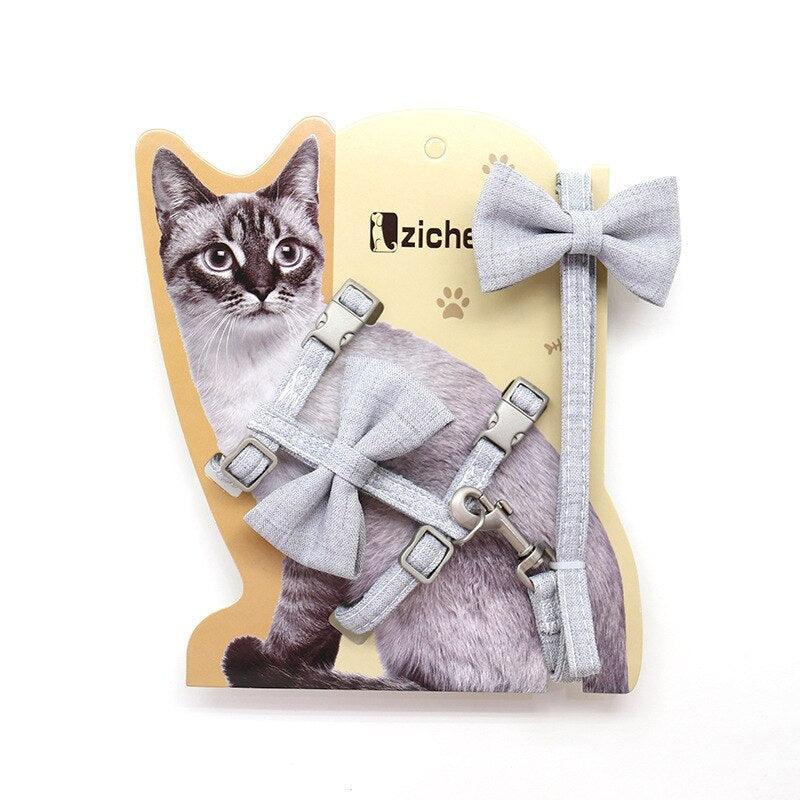 Big Bow Adjustable Cat Harness Pet Collars & Harnesses KittyNook Cat Company