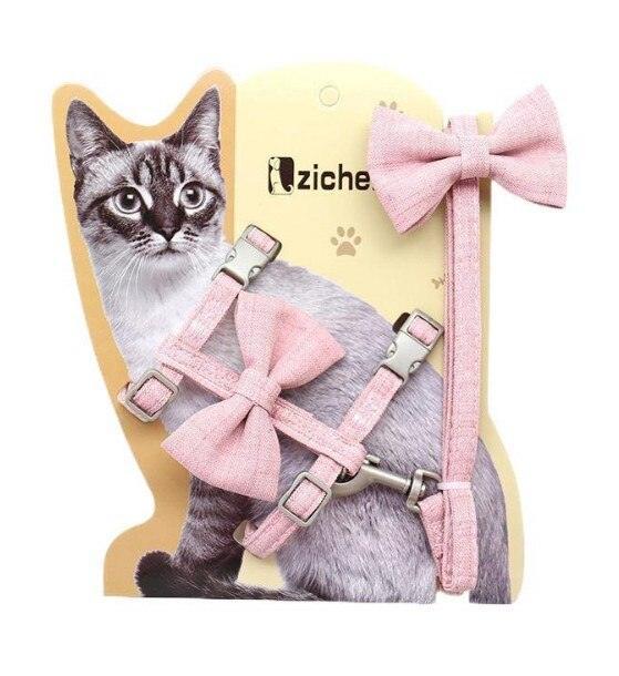 Big Bow Adjustable Cat Harness Pet Collars & Harnesses KittyNook Cat Company