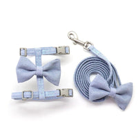 Thumbnail for Big Bow Adjustable Cat Harness Pet Collars & Harnesses KittyNook Cat Company Blue Small