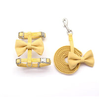 Thumbnail for Big Bow Adjustable Cat Harness Pet Collars & Harnesses KittyNook Cat Company Yellow Small