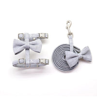 Thumbnail for Big Bow Adjustable Cat Harness Pet Collars & Harnesses KittyNook Cat Company Gray Small