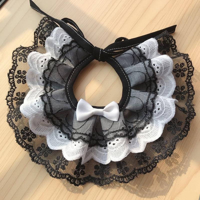 Little Miss Dainty Lace Cat Collar Pet Collars & Harnesses KittyNook Cat Company Black XS