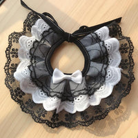 Thumbnail for Little Miss Dainty Lace Cat Collar Pet Collars & Harnesses KittyNook Cat Company Black XS