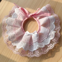 Thumbnail for Little Miss Dainty Lace Cat Collar Pet Collars & Harnesses KittyNook Cat Company Pink XS