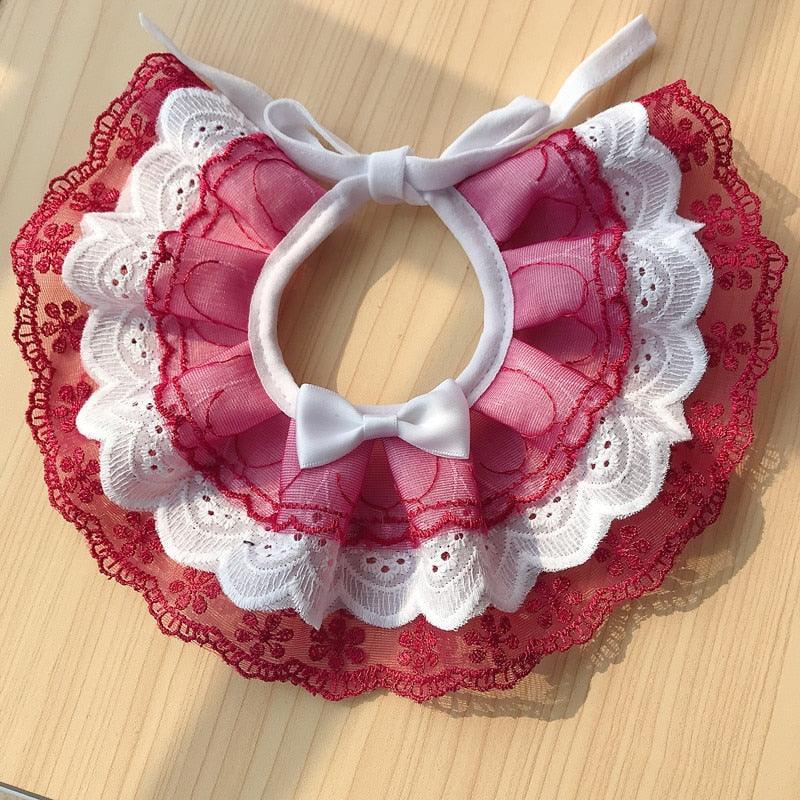 Little Miss Dainty Lace Cat Collar Pet Collars & Harnesses KittyNook Cat Company Red XS