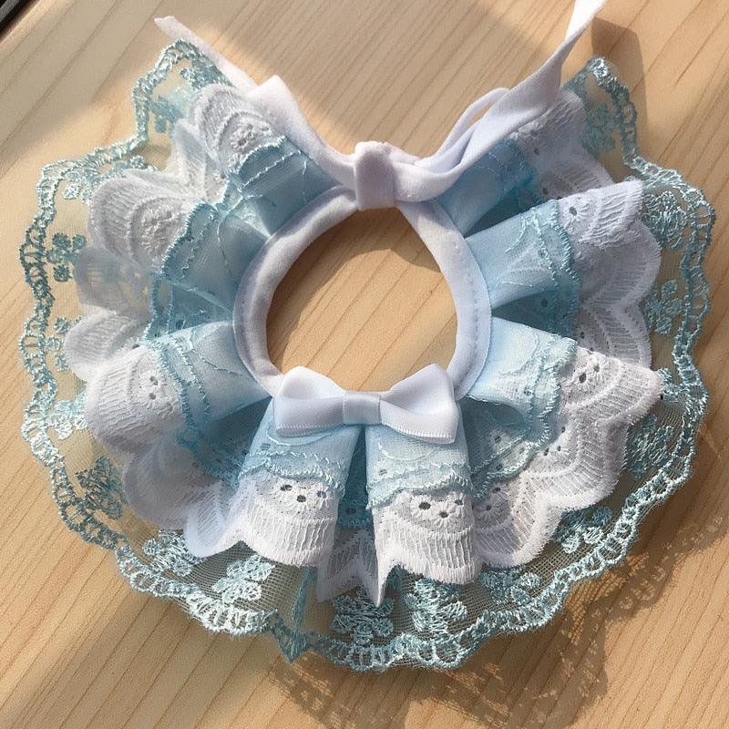 Little Miss Dainty Lace Cat Collar Pet Collars & Harnesses KittyNook Cat Company Blue XS