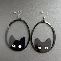 Thumbnail for Black Cat Dangles Vintage Earrings