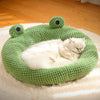 A Sleeping White cat on the Hoppin Haven Cool Cat Bed in Nest variant
