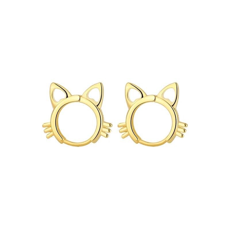 Cats On Silver Hoop Earrings - KittyNook Cat Company