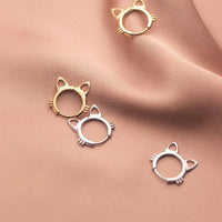 Thumbnail for Cats On Silver Hoop Earrings - KittyNook Cat Company