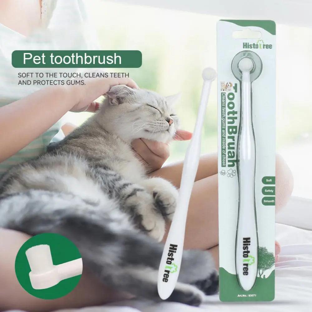 Orbital Pet Toothbrush with a cat