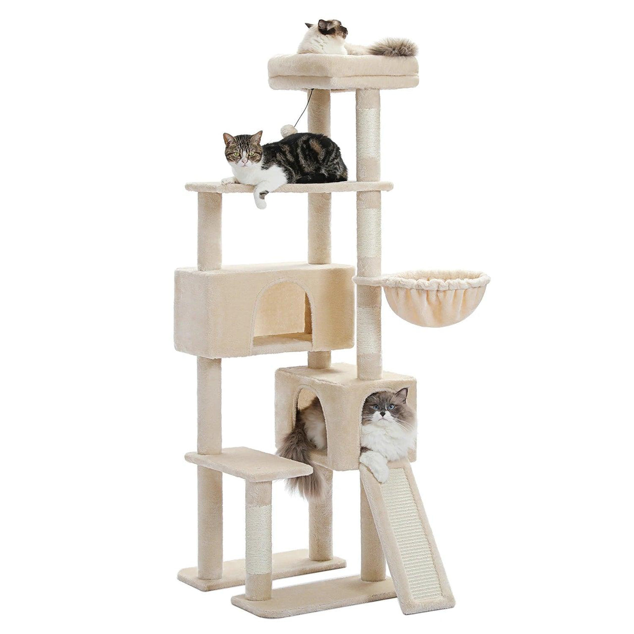 Treezilla Extra Large Cat Tree Cat Supplies KittyNook Cat Company Light Beige  