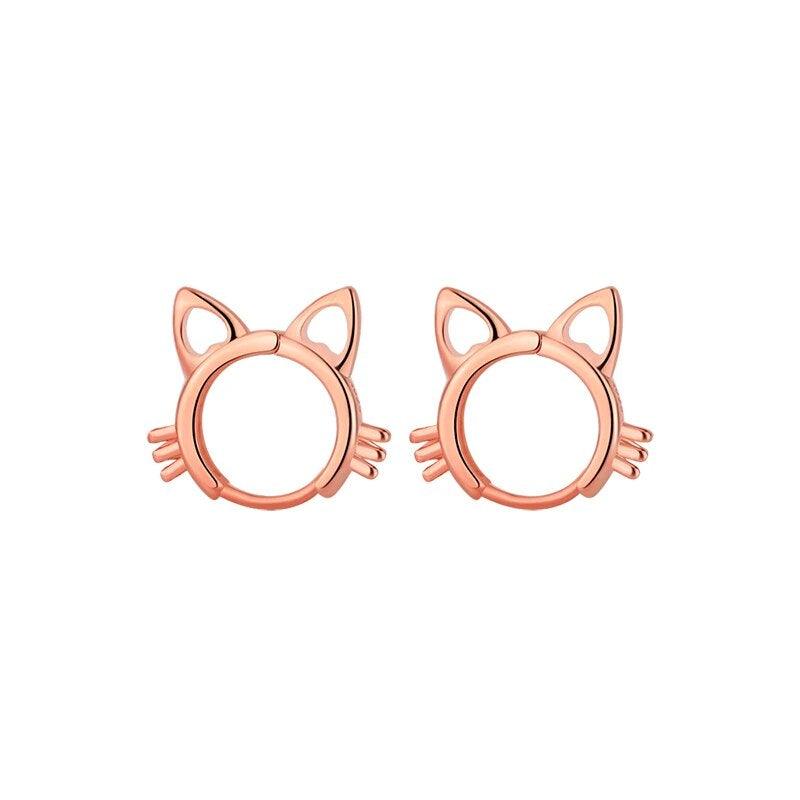 Cats On Silver Hoop Earrings - KittyNook Cat Company