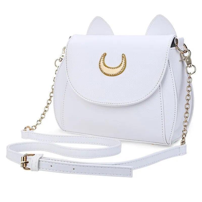 Luna Crescent Hand Bag in White
