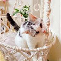 Thumbnail for KittyKnot Cozy Macrame Cat Hammock Bed - KittyNook Cat Company