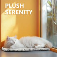 Thumbnail for White fluffy cat snoozes on a Comfy Thermal Cushion for Cats by KittyNook Cat Co. near a sunny window.